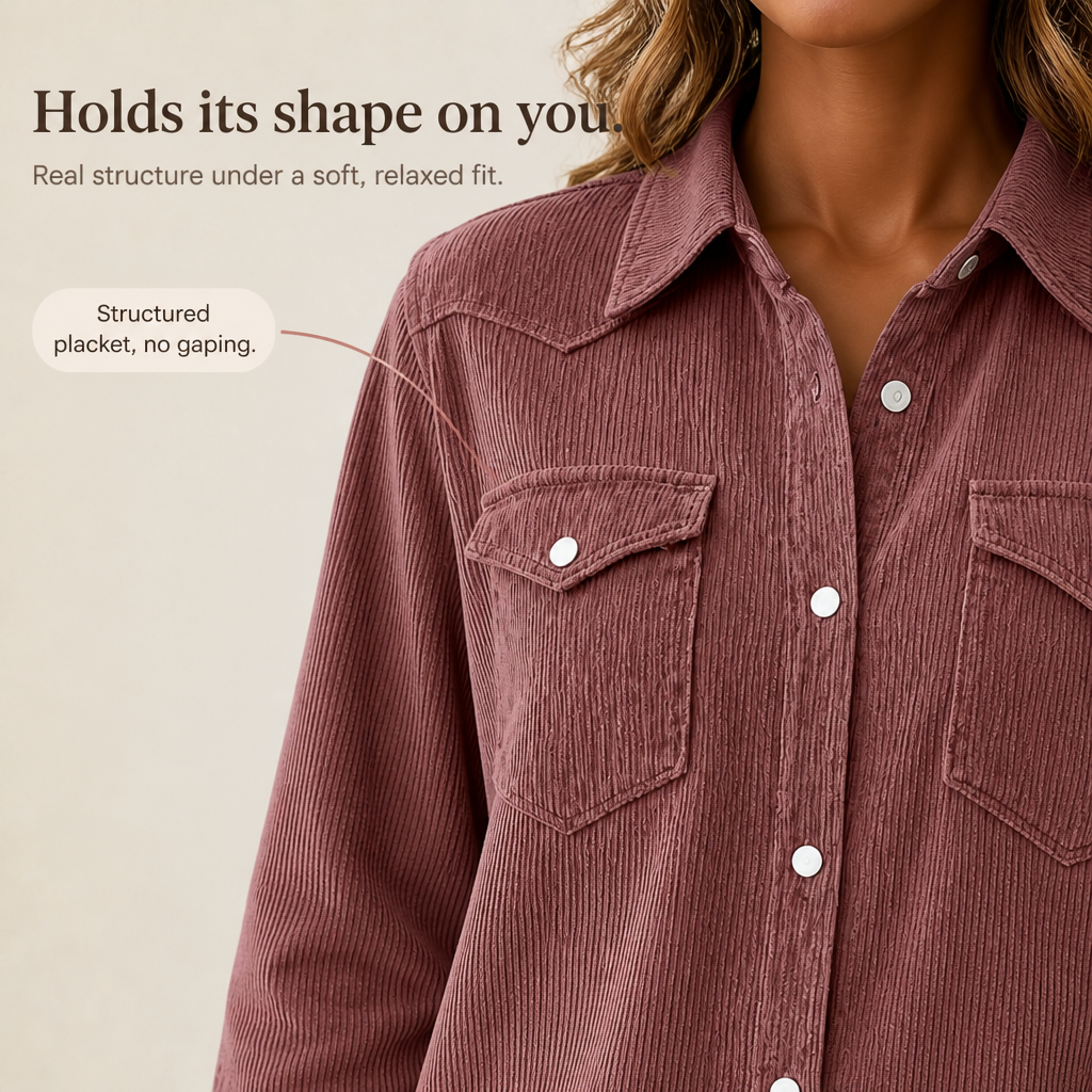 Ribbed Knit Button-Front Shacket