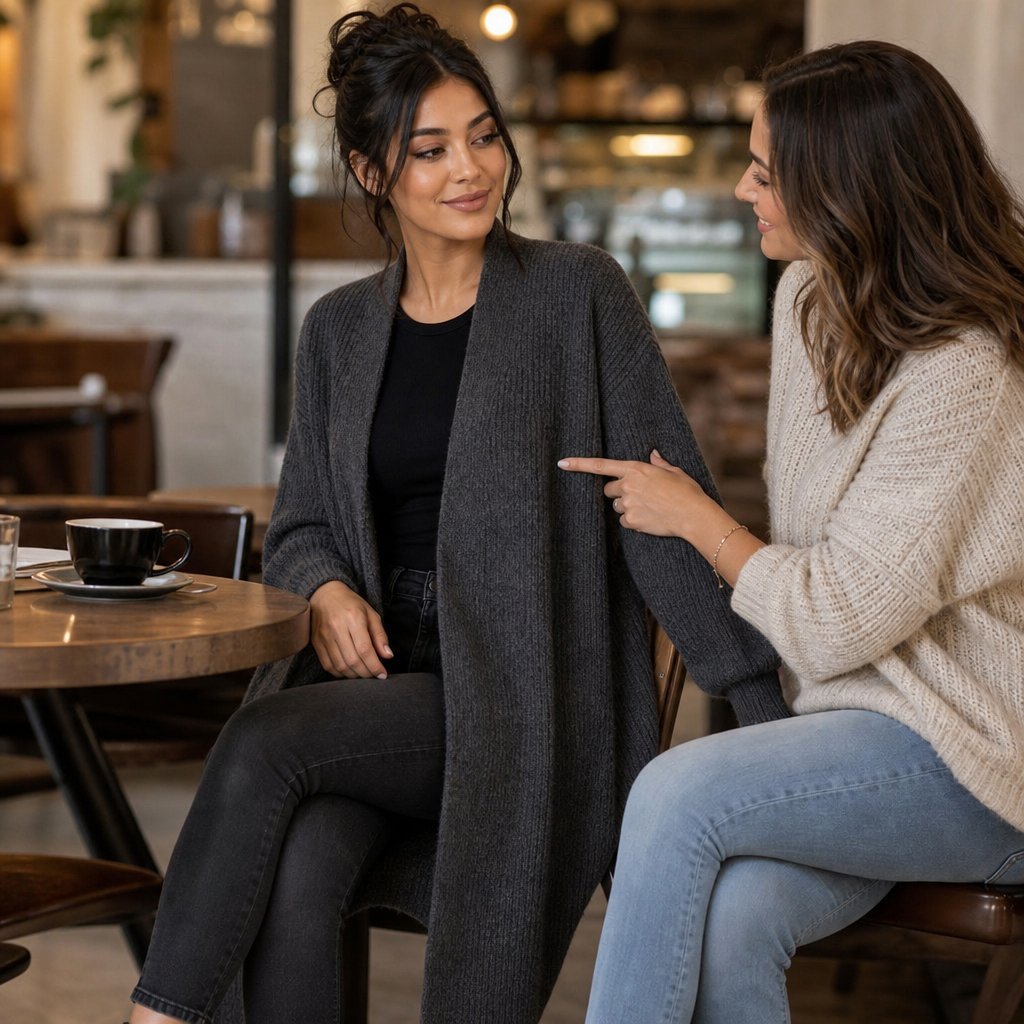 Ribbed Knit Longline Cardigan