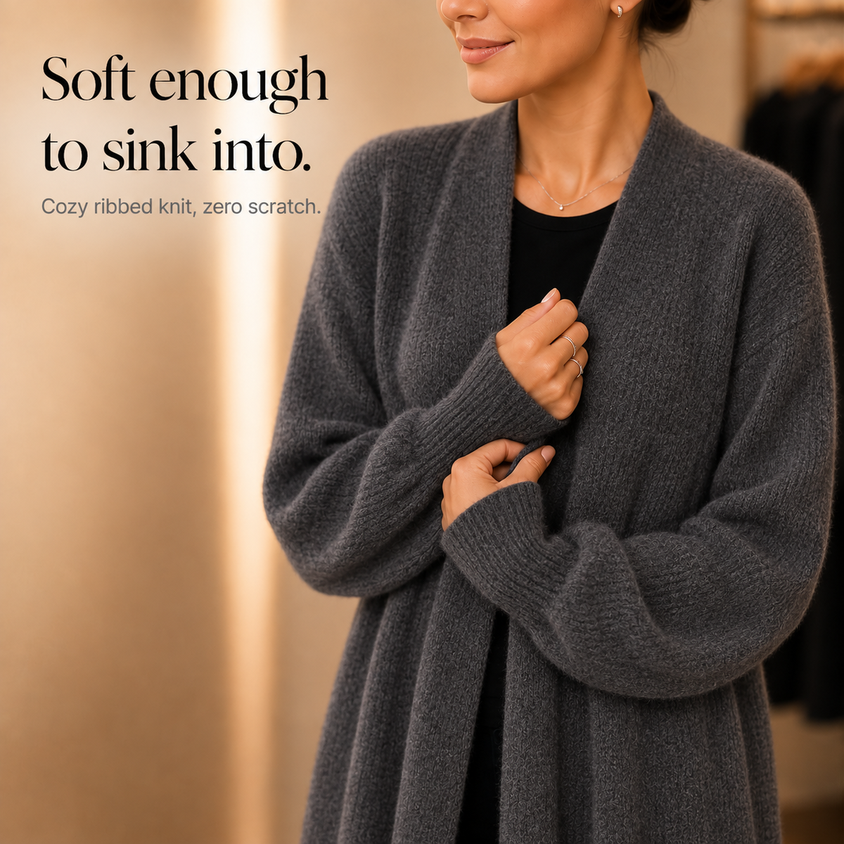 Ribbed Knit Longline Cardigan