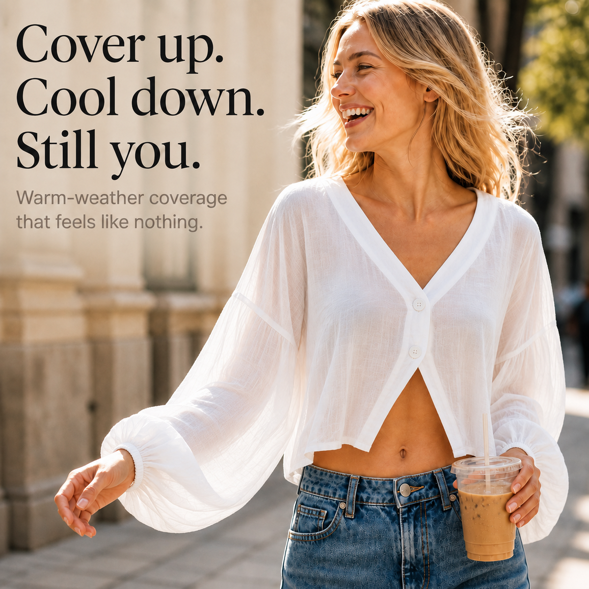 Sheer Layer That Covers Arms Without The Heat