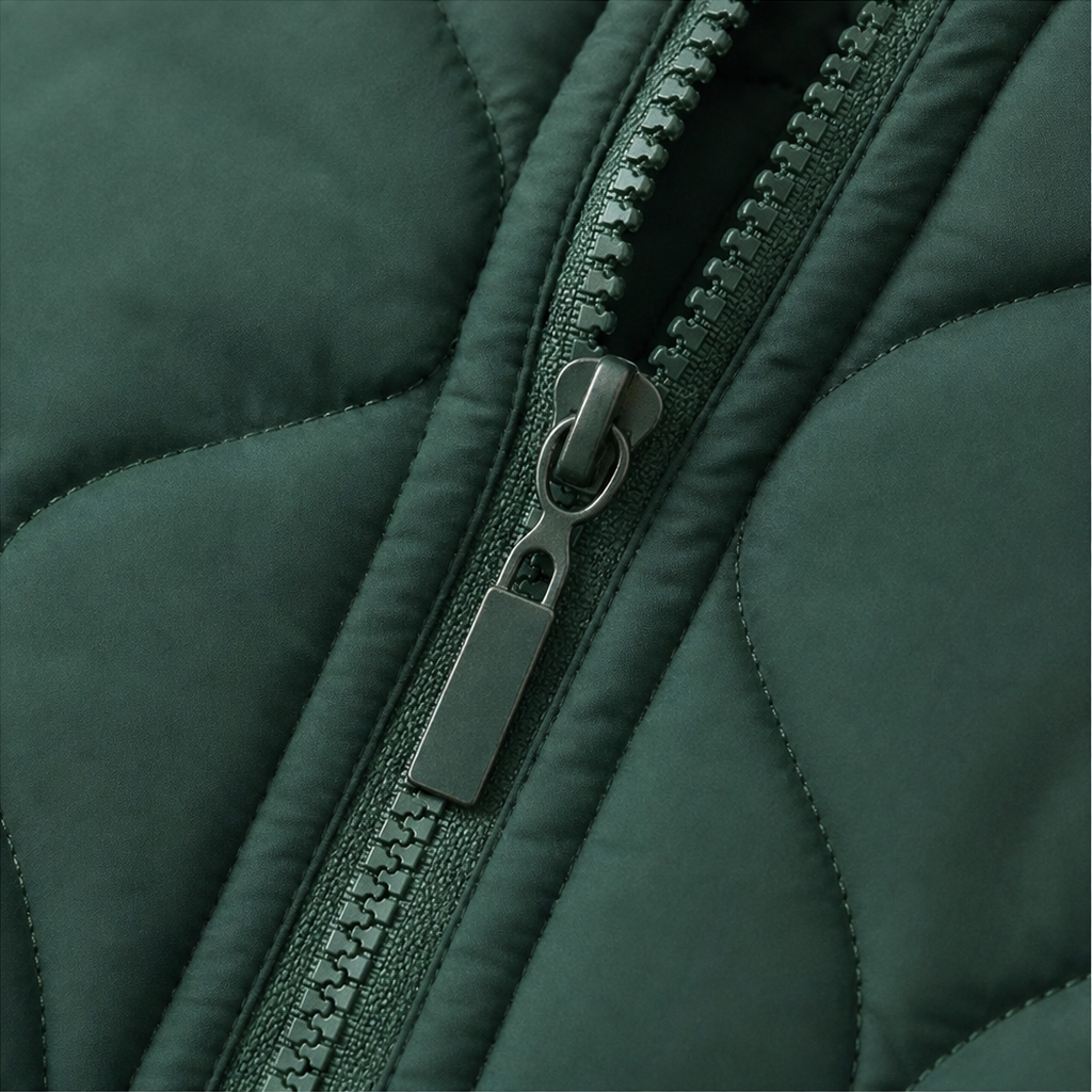 Spliced Quilted Hooded Puffer Jacket