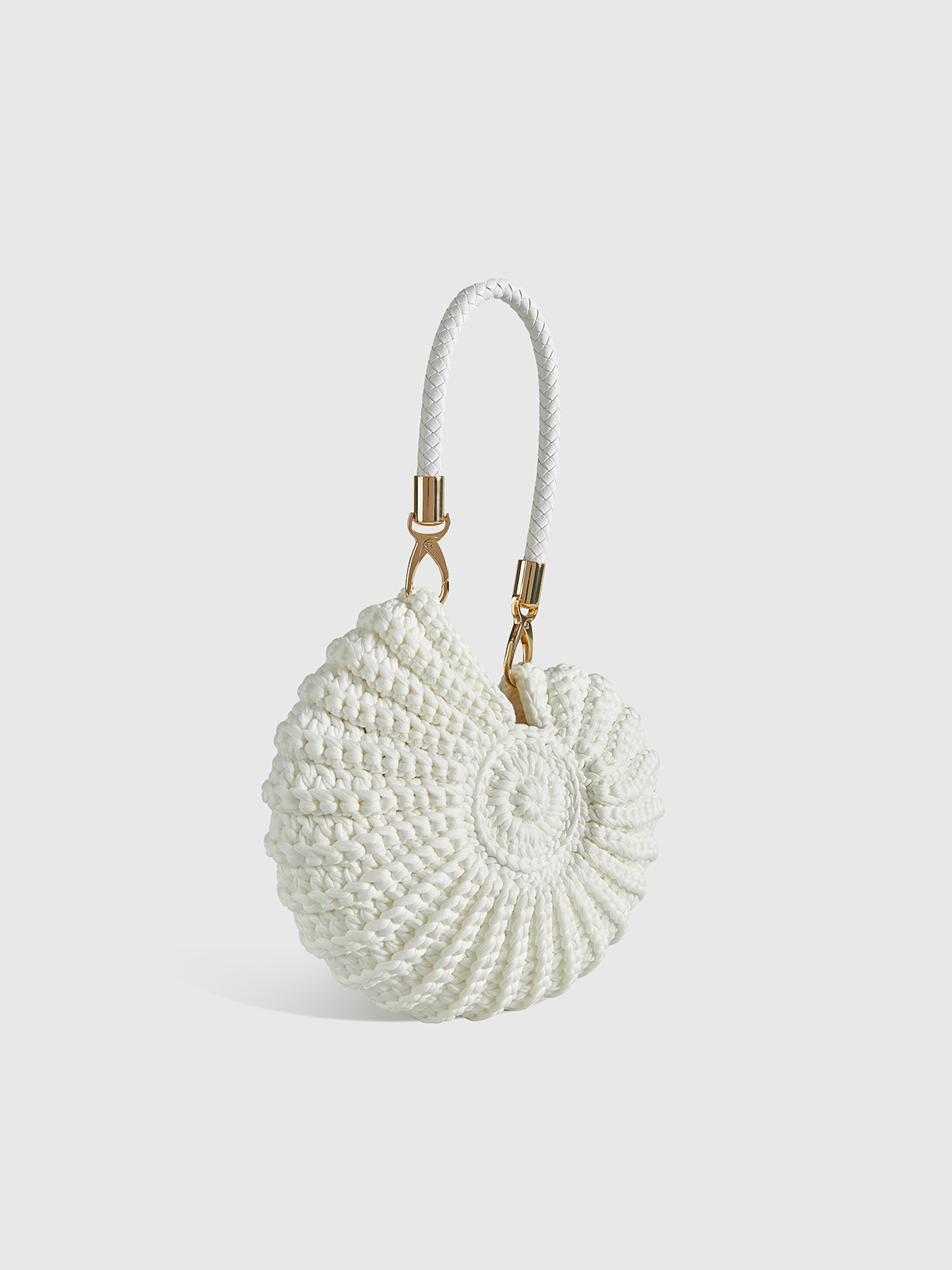 Structured Conch-Shaped Handbag