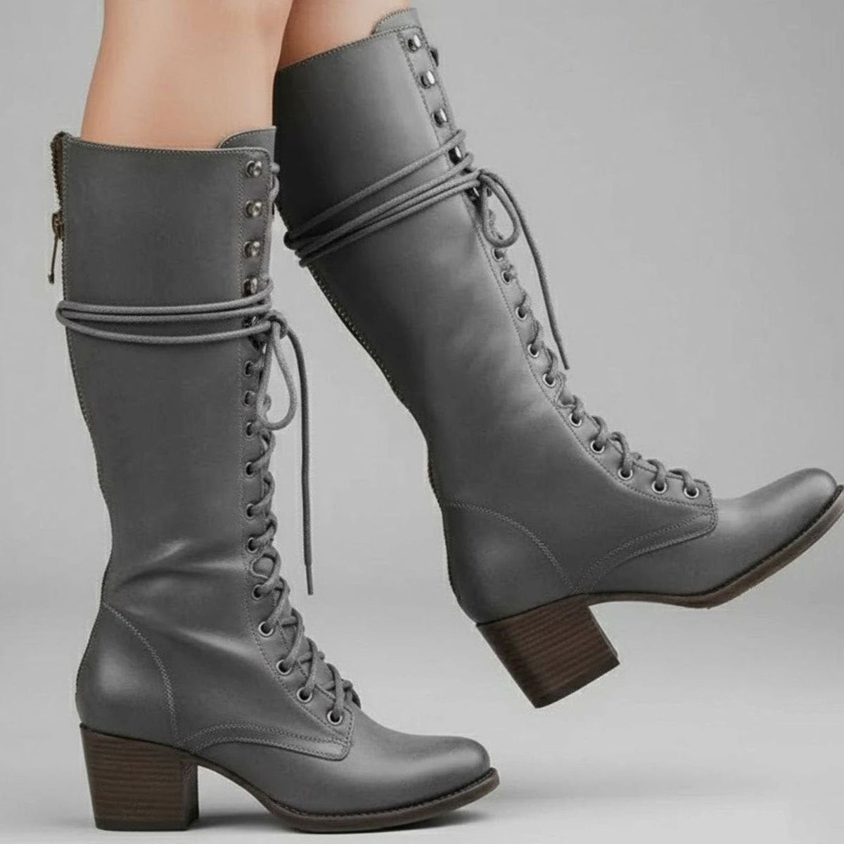 Studded Knee-High Boots