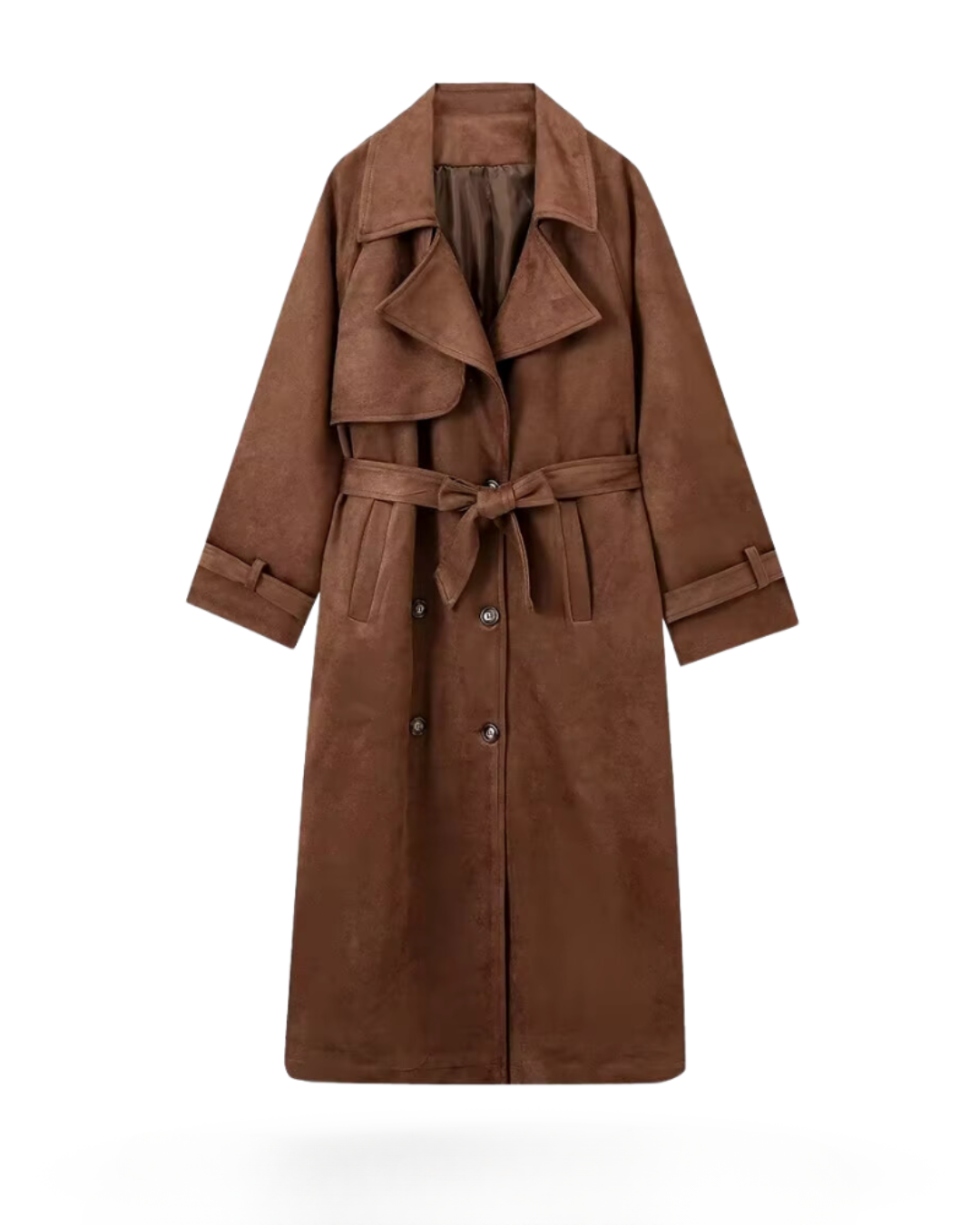 Suede Longline Trench Coat