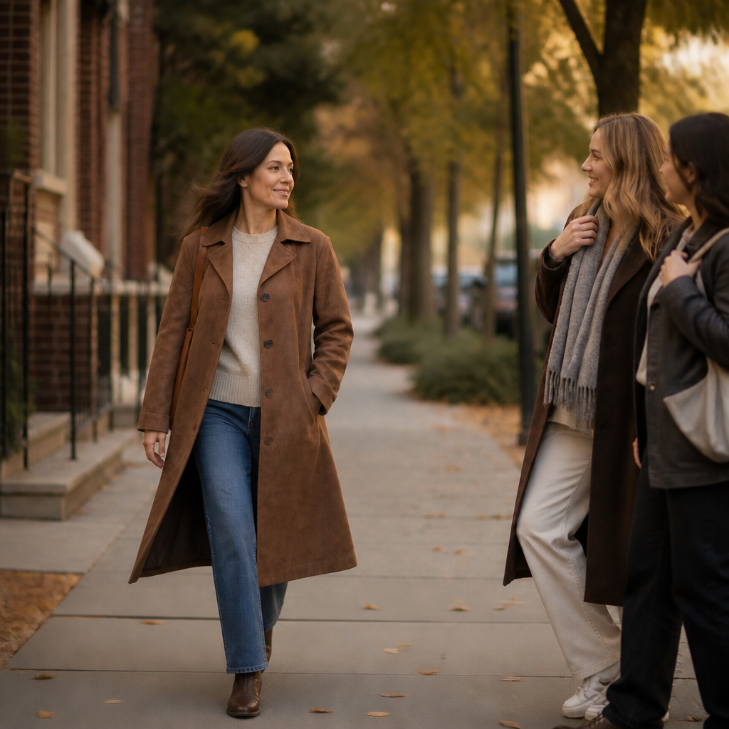 Suede Trench That Moves With You, Not Around You