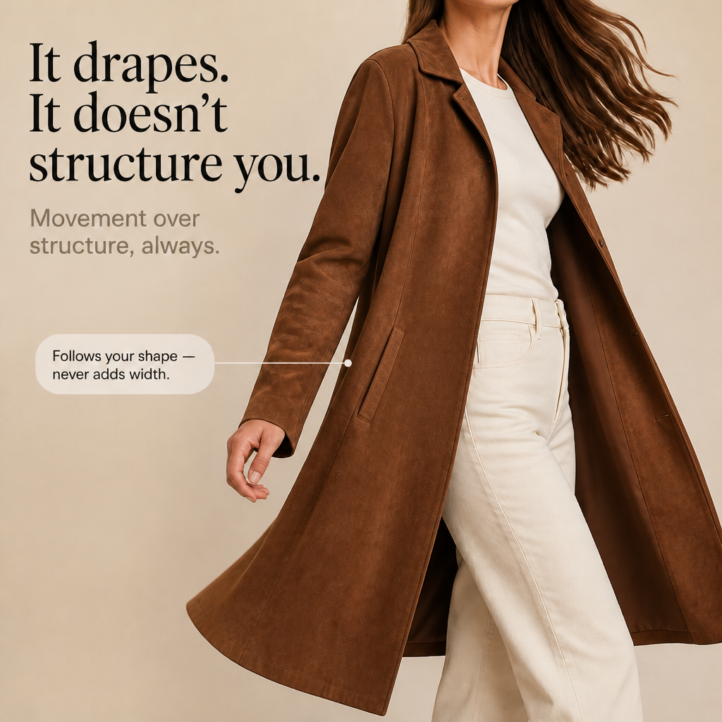 Suede Trench That Moves With You, Not Around You