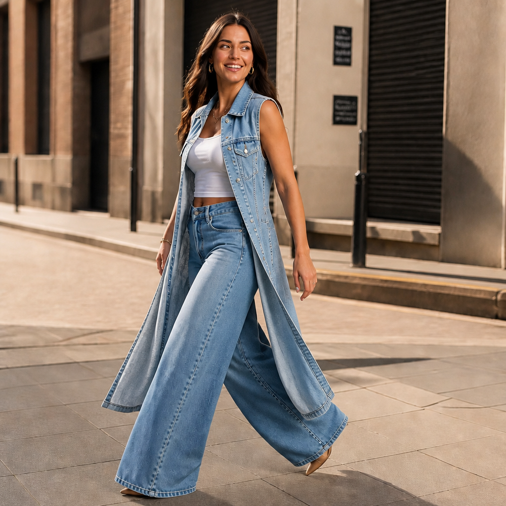 The Denim Vest Dress That Finishes Any Outfit