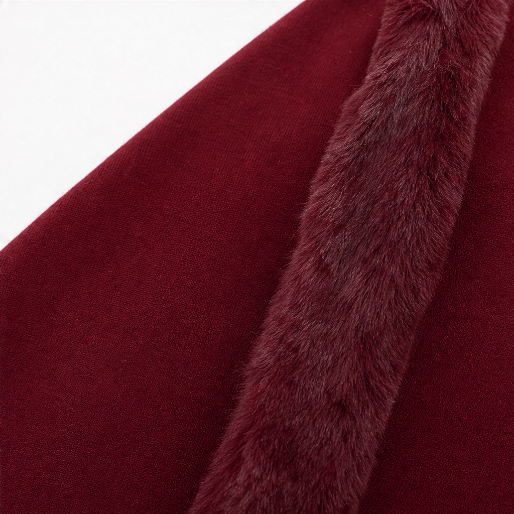 Trimmed Hooded Knit Cape Coat