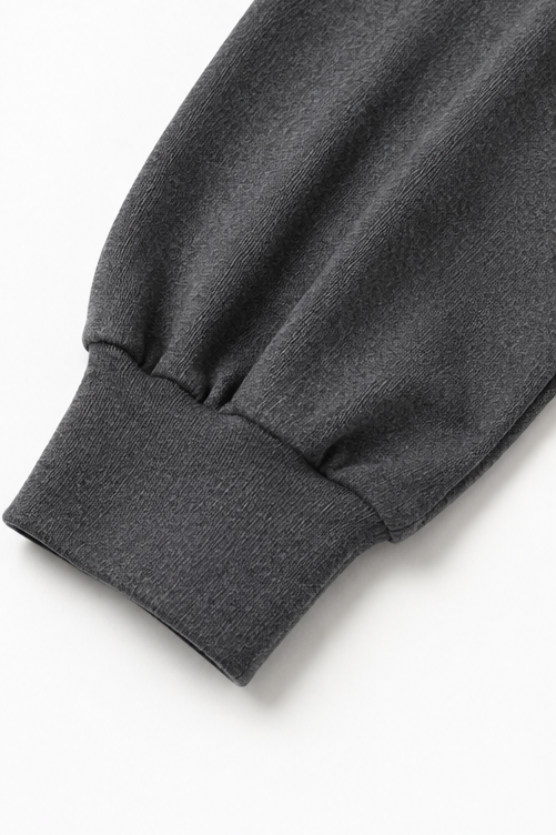 Dark grey wide-leg pants with cuffed hem detail