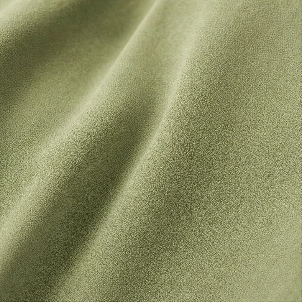 Sage green fabric close-up with subtle texture finish