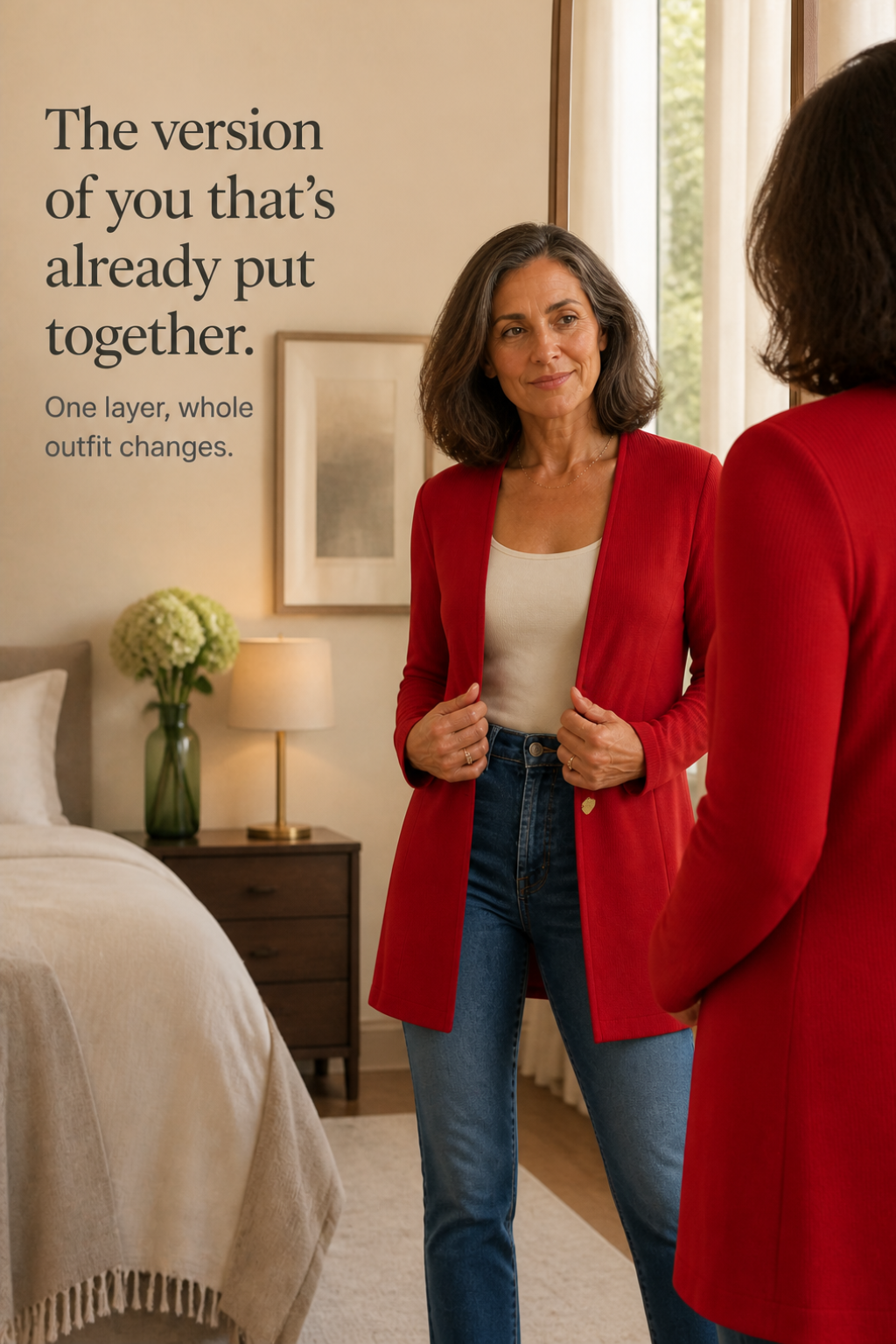 V-Neck Single-Button A-Line Blazer