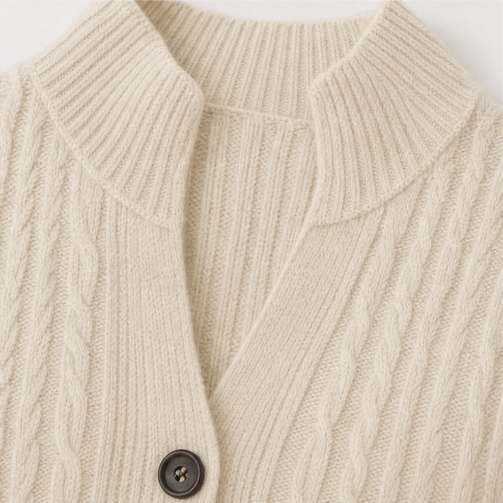 Vertical Cable-Knit Open-Front Duster Cardigan
