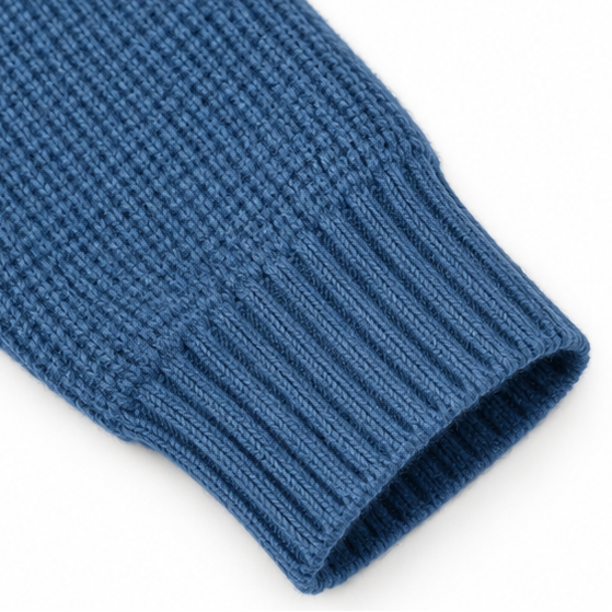Waffle-Knit Lapel Collar Button Cardigan
