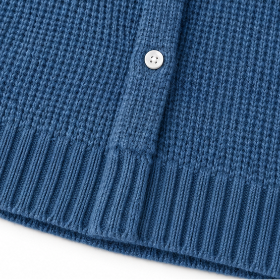Waffle-Knit Lapel Collar Button Cardigan