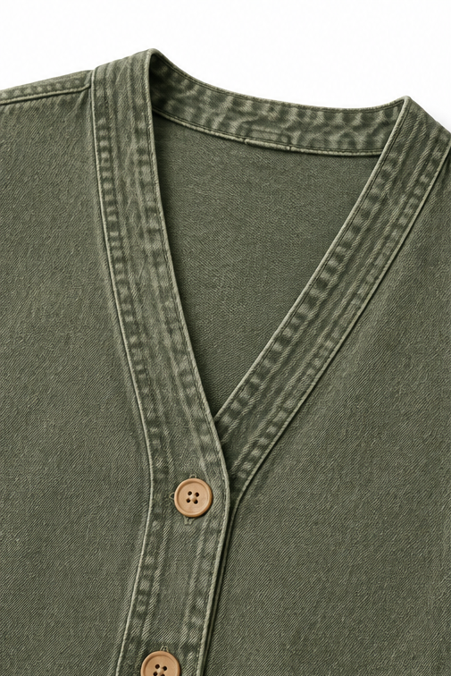 Washed Denim-Look Jacket