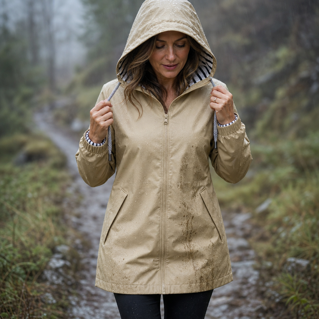 Waterproof Hooded Packable Rain Jacket