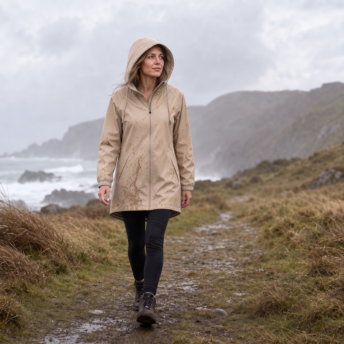 Waterproof Hooded Packable Rain Jacket