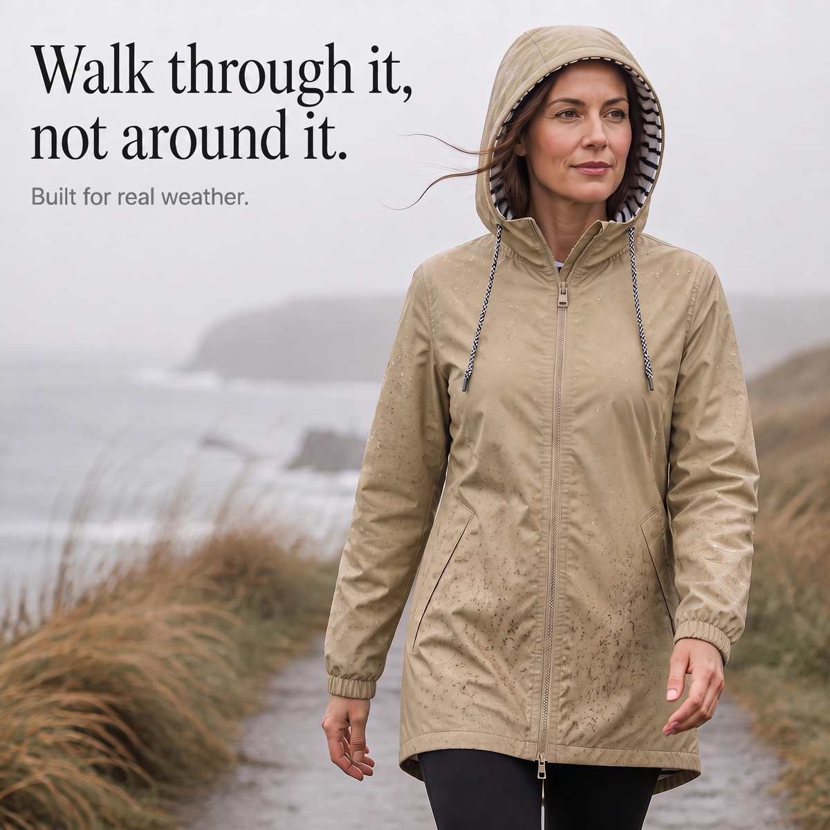 Waterproof Hooded Packable Rain Jacket
