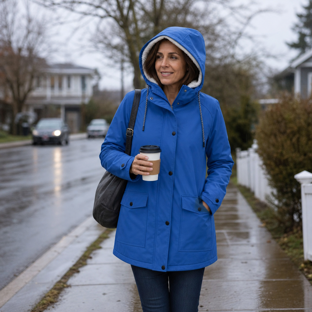 Waterproof Plush-Lined Hooded Jacket