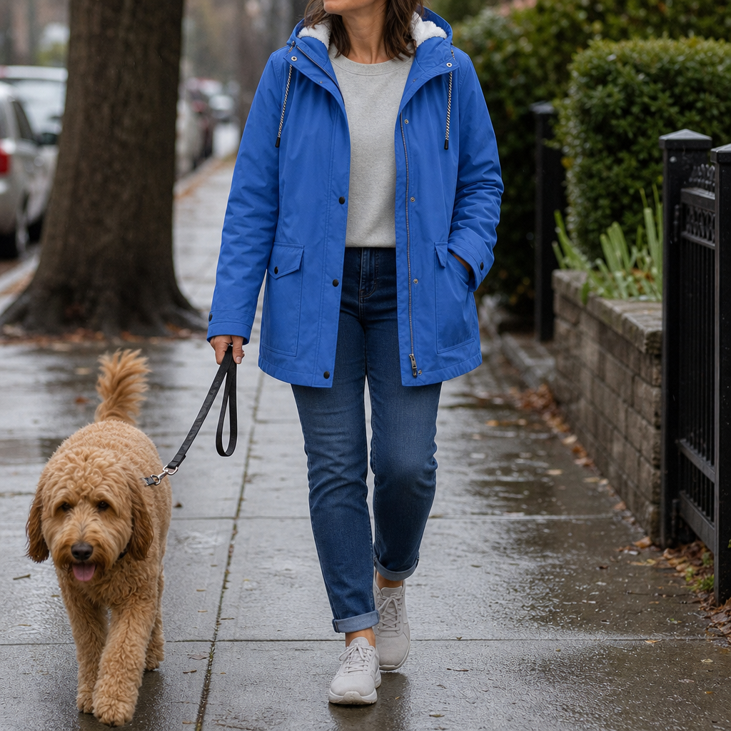 Waterproof Plush-Lined Hooded Jacket