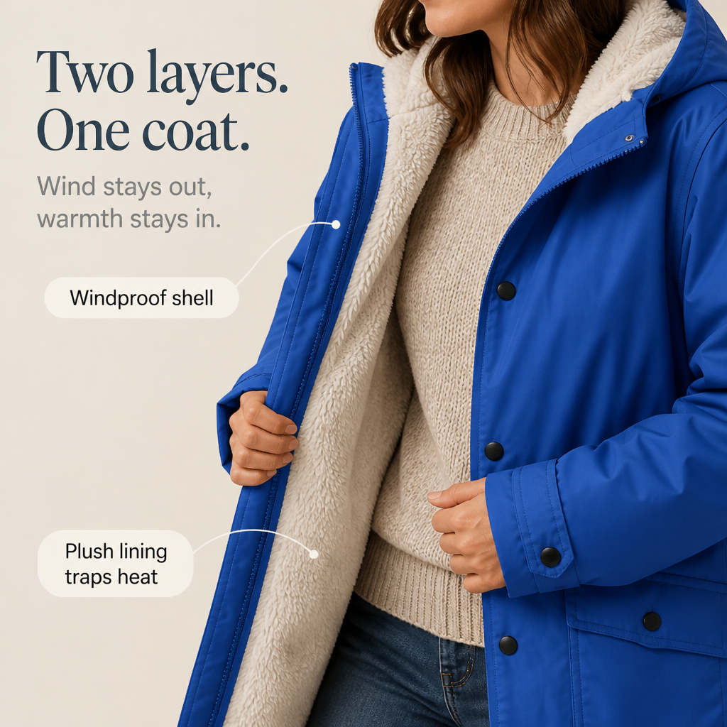 Waterproof Plush-Lined Hooded Jacket