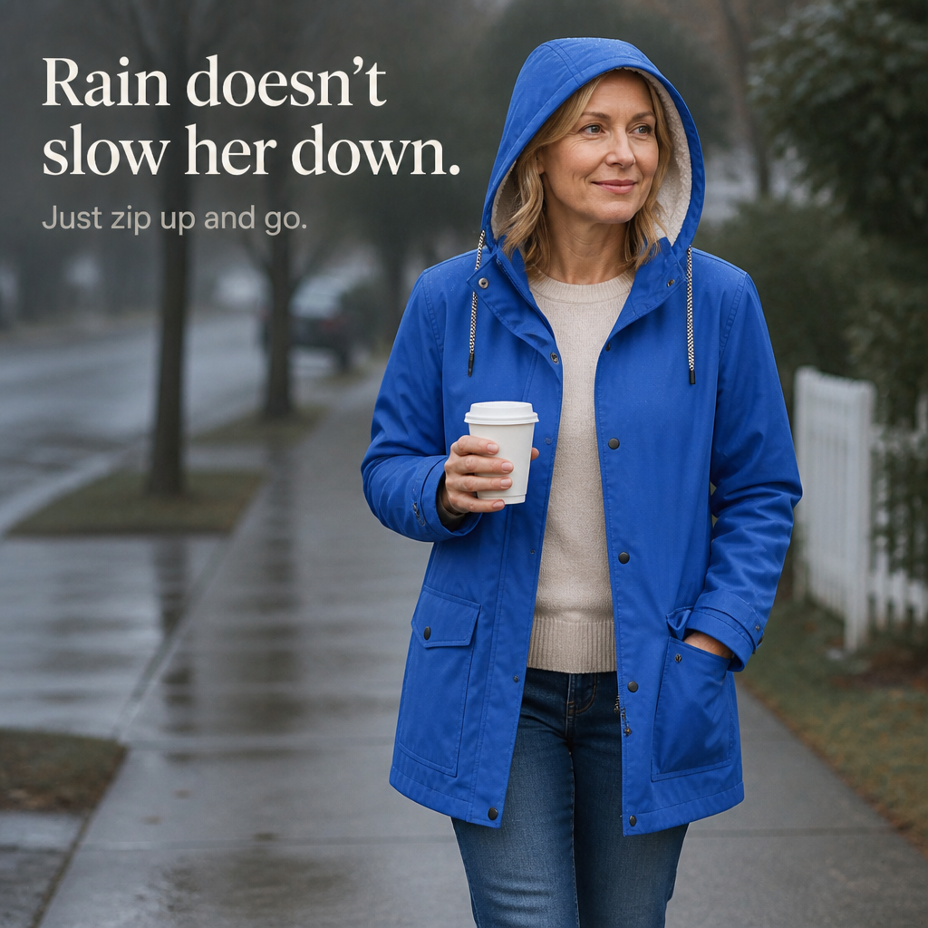 Waterproof Plush-Lined Hooded Jacket