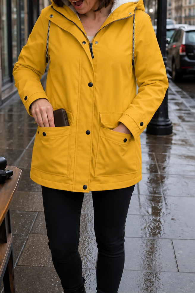 Waterproof Plush-Lined Hooded Jacket