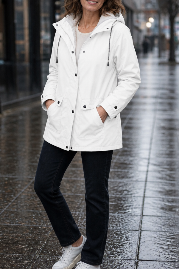 Waterproof Plush-Lined Hooded Jacket
