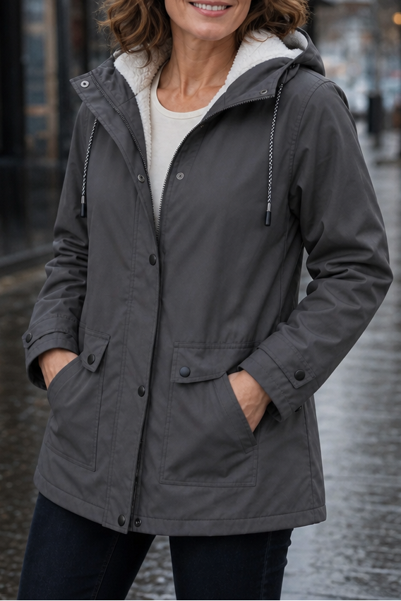 Waterproof Plush-Lined Hooded Jacket