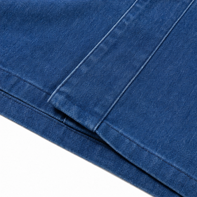 Women's V-Neck Collarless Denim-like Jacket, Soft Button-Front Layer